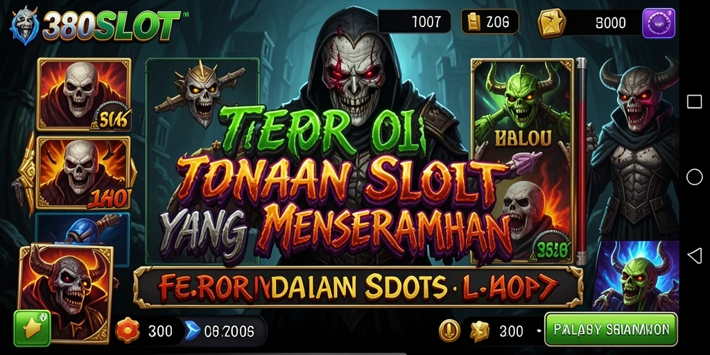 Screenshot gameplay menakutkan 380SLOT dengan suasana horor yang mengintimidasi.