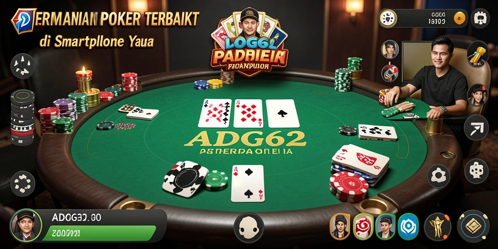 Tampilan gameplay Poker yang menegangkan di ADG62.