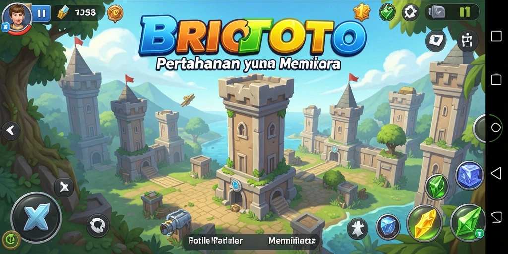 Tampilan gameplay BRIOTOTO dalam pertarungan Tower Defense yang seru.
