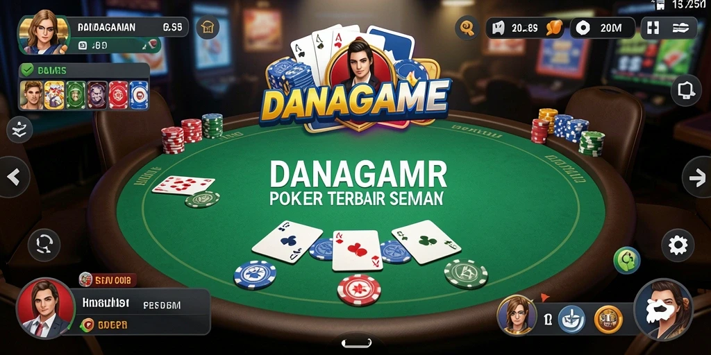 Gameplay seru dan menarik dalam DANAGAME yang menunjukkan aksi poker.