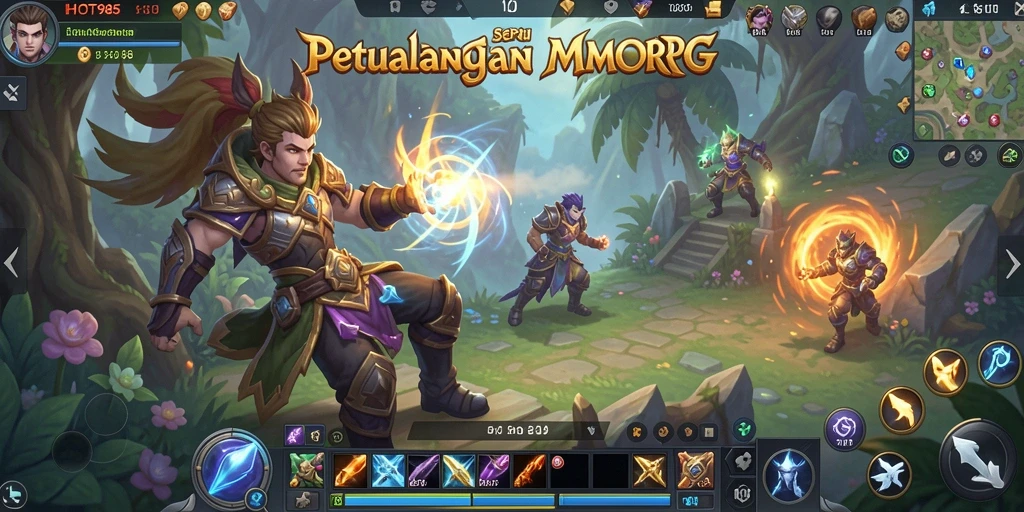 Tampilan gameplay MMORPG yang menegangkan di HOT985.