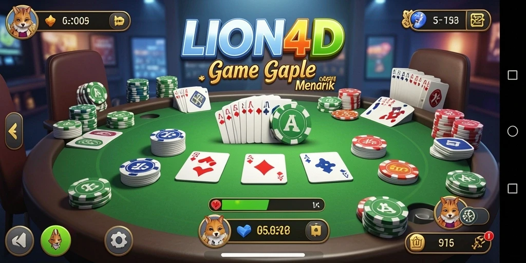 Tampilan screenshot gameplay Gaple di LION4D yang seru.
