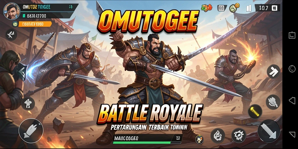 Gameplay intens dan seru dalam OMUTOGEL Battle Royale.