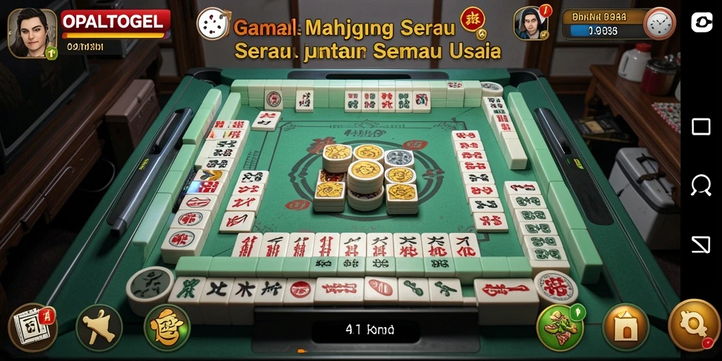 Tangkapan layar gameplay <strong>OPALTOGEL</strong> menunjukkan aksi bermain Mahjong yang seru.