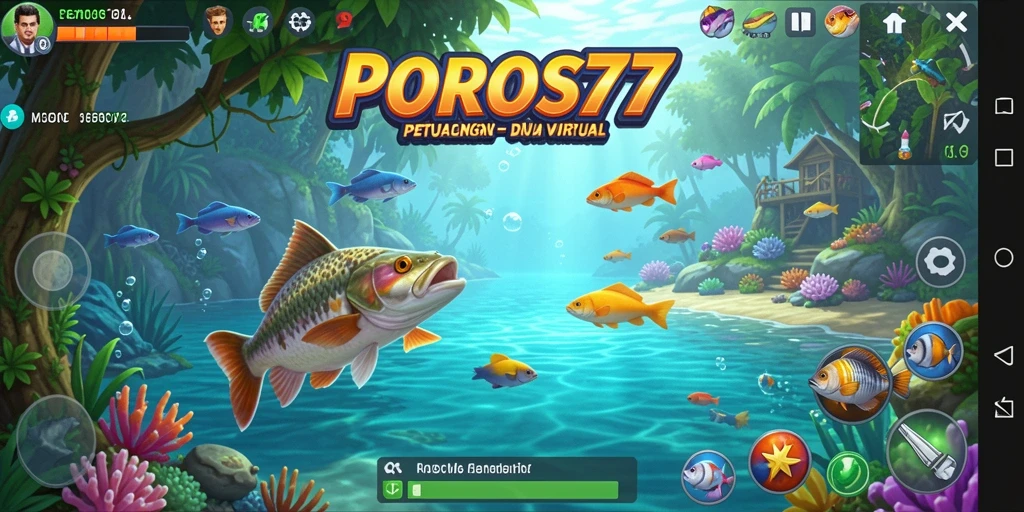 Tampilan indah dari gameplay memancing di POROS77