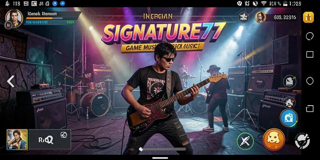 Screenshot gameplay SIGNATURE77 menunjukkan pengalaman musik yang seru.