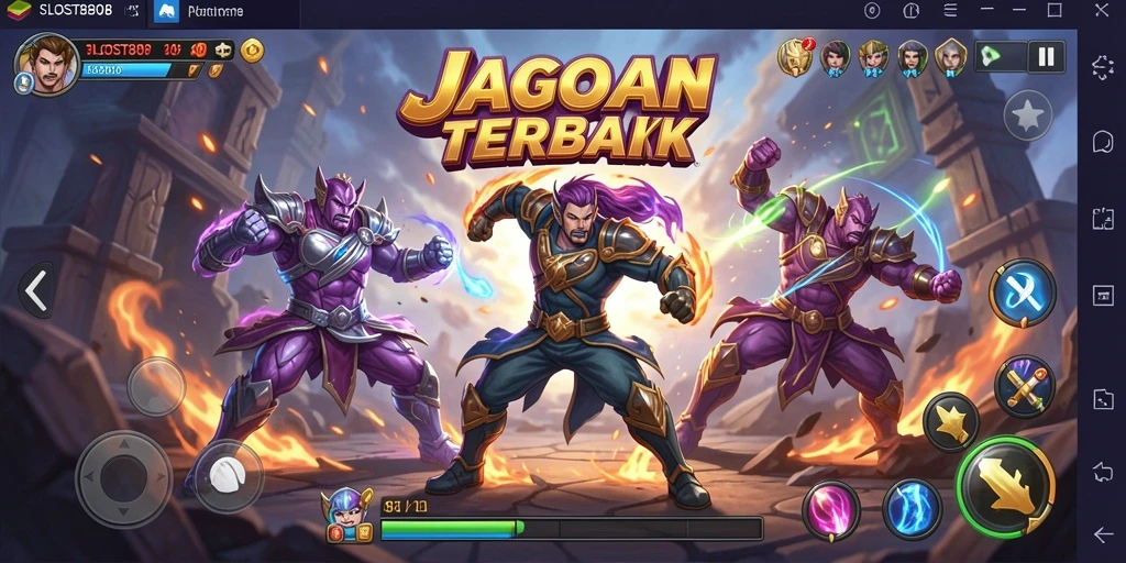 Tangkapan layar SLOST8808 menampilkan aksi pertarungan yang mendebarkan.